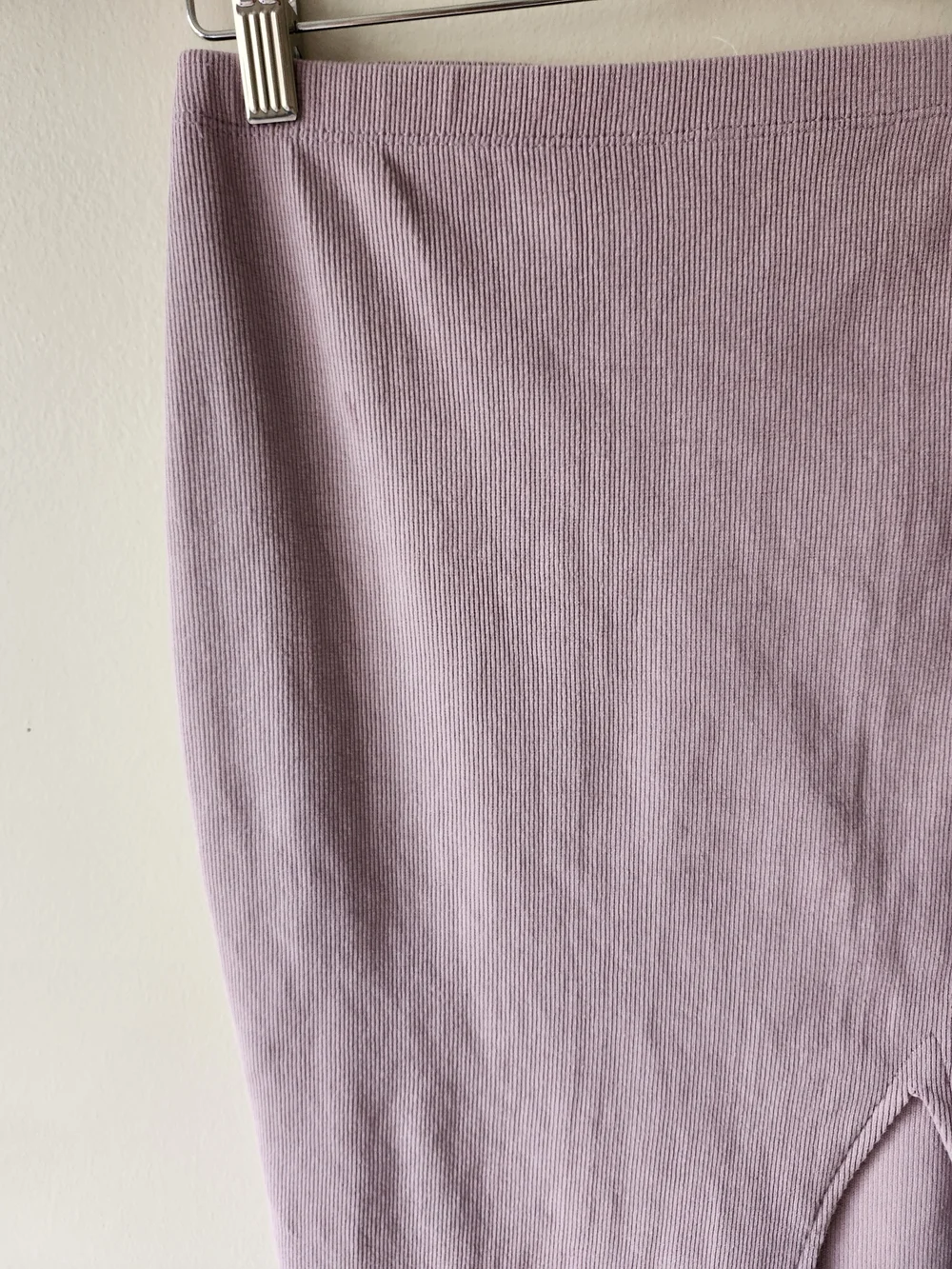 Lilac Midi Pencil Skirt with Front Slit - Picture 3 of 7